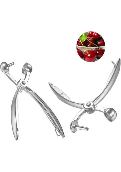 2 Adet Gümüş Metal Kiraz Pitter Zeytin Çukuru Kolay Kaldırıcı Elden Çıkarma Çekirdek Alet Mutfak Meyve Sebze Ceters Pitter (Yurt Dışından) fırsatları
