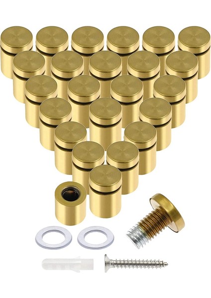 24 Adet 3/4 Inç x 1inch Paslanmaz Çelik Standoff Vidaları Duvar Işareti Sarkık Montaj Donanımı Reklam Camı Dikme (Yurt Dışından)