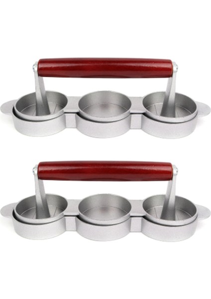 2x Mini Hamburger Presler Yapışmaz 3 Yuva Küçük Burger Köftesi Basınç Üçlü Sığır Eti Üreticisi Kalıp Makinesi Et Mutfağı (Yurt Dışından)