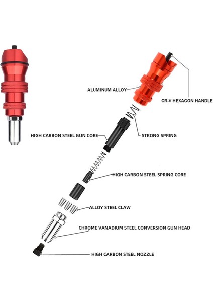 Elektrikli Perçin Adaptörü 2 4mm-4 8mm Perçin Somun Adaptör Matkap Adaptörü Kablosuz Perçinleme Aracı Ekleme Somun Çekme Perçin Aracı (Yurt Dışından) indirimleri
