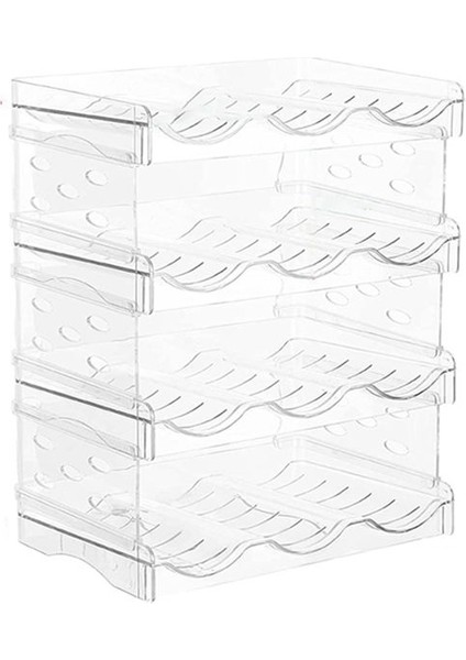 Dolap Su Şişesi Depolama Rafı Içecek Şişesi Depolama Ekran Rafı Mutfak Buzdolabı Için Istiflenebilir Kupa Rafı (Yurt Dışından)