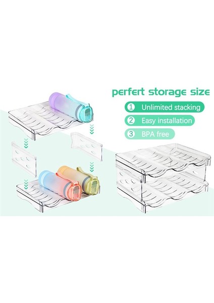 Dolap Su Şişesi Depolama Rafı Içecek Şişesi Depolama Ekran Rafı Mutfak Buzdolabı Için Istiflenebilir Kupa Rafı (Yurt Dışından) fırsatları