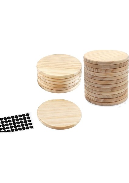 20 Adet Bitmemiş Ahşap Bardak Altlıkları Kaymaz Silikon Noktaları Olan El Sanatları Için 4 Inç Yuvarlak Boş Ahşap Bardak Altlıkları (Yurt Dışından)