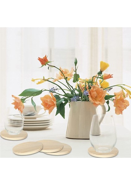 20 Adet Bitmemiş Ahşap Bardak Altlıkları Kaymaz Silikon Noktaları Olan El Sanatları Için 4 Inç Yuvarlak Boş Ahşap Bardak Altlıkları (Yurt Dışından) modelleri