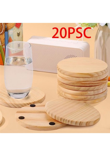 20 Adet Bitmemiş Ahşap Bardak Altlıkları Kaymaz Silikon Noktaları Olan El Sanatları Için 4 Inç Yuvarlak Boş Ahşap Bardak Altlıkları (Yurt Dışından) fırsatları