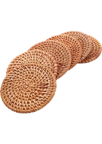 12PCS/ Içecek Bardak Altlıkları Için Set Kungfu Çay Aksesuarları Yuvarlak Sofra Takımı Placemat Tabak Rattan Örgü Fincan Mat 8cm (Yurt Dışından) indirimleri