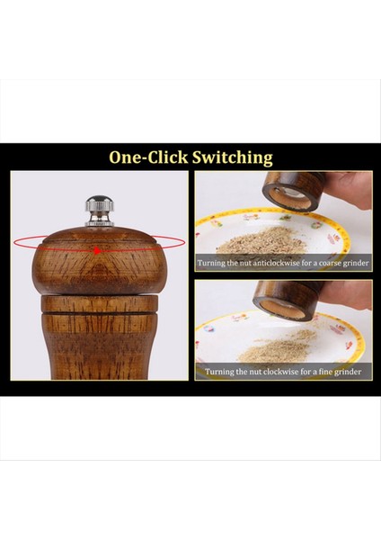 Biber Öğütücü - Biber Değirmeni Biber Öğütücü Deniz Tuzu Öğütücü Ahşap Biber Değirmeni Öğütücü Ayarlanabilir 2pcs S (Yurt Dışından) modelleri