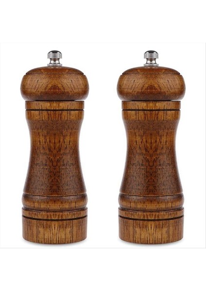 Biber Öğütücü - Biber Değirmeni Biber Öğütücü Deniz Tuzu Öğütücü Ahşap Biber Değirmeni Öğütücü Ayarlanabilir 2pcs S (Yurt Dışından) indirimleri