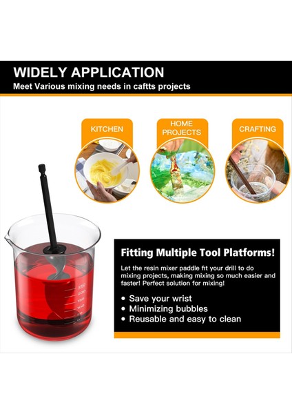 Matkap Için Boya Mikseri 8 Adet Yeniden Kullanılabilir Epoksi ve Reçine Mikser Eki Kürek Epoksi Reçinesini Boyayı Seramik Sırı Karıştırmak Için (Yurt Dışından) modelleri