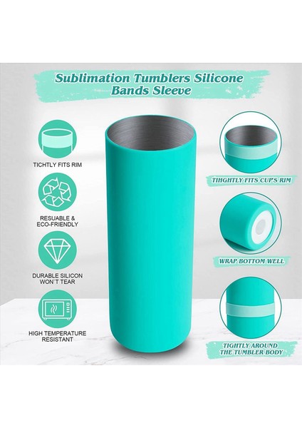 6x Sublimasyon Boşluklar Cam Silikon Kayış Kiti 20 Oz Sıkı Düz Boşluklar Süblimasyon Boşlukları Cam Kayış Kiti (Yurt Dışından) fiyatları