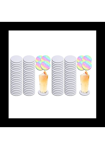 Yuvarlak Süblimasyon Boş Coaster Süblimasyon Boş Coaster Süblimasyon Isı Transfer Coaster Sıcak Preslenmiş Coaster 84PCS (Yurt Dışından)