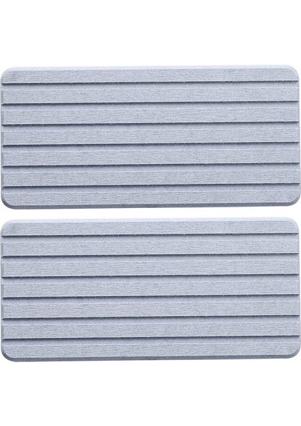 2 Pcs Su Emici Diatomit Coasters Dikdörtgen Yivli Tasarım Su Emici Taş Gri (Yurt Dışından)