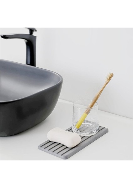 2 Pcs Su Emici Diatomit Coasters Dikdörtgen Yivli Tasarım Su Emici Taş Gri (Yurt Dışından) fiyatları