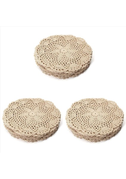 36PCS Vintage Pamuklu Mat Yuvarlak El Tığ Işi Dantel Doları Çiçek Bardak Altlıkları Lot Ev Masası Dekoratif El Sanatları (Yurt Dışından)