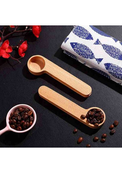 20 Adet Ahşap Kahve Kepçesi ve Çanta Klipsini Ölçen Kaşık 2&#39 Si 1 Arada Torba Mühürleyicisi Fasulye Espresso Kahve Çay Için Kaşık Ölçüm (Yurt Dışından) modelleri