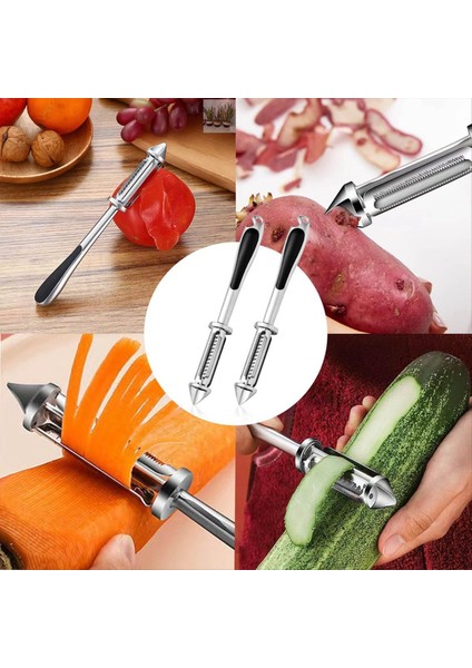Çok Fonksiyonlu Sebze Soyucu 5 ve 1 Sebze ve Meyve Soyucu 2pcs Çelik Sebze Soyucu Şişe Açıcı (Yurt Dışından) modelleri