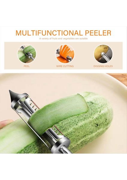 Çok Fonksiyonlu Sebze Soyucu 5 ve 1 Sebze ve Meyve Soyucu 2pcs Çelik Sebze Soyucu Şişe Açıcı (Yurt Dışından) indirimleri