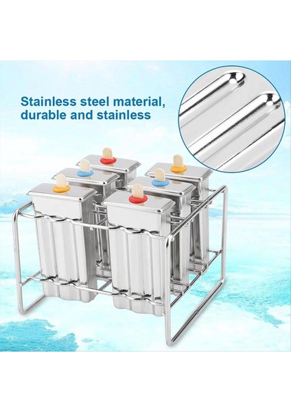 Paslanmaz Çelik Dondurma Kalıp Popsicle Kalıp Dondurma Diy Meyve 6 Buz Tepsisi Kalıp (Yurt Dışından) indirimleri