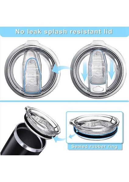 2x 20OZ Tumbler Yedek Kapaklar Dökülme Geçirmez Sıçrama Dirençli Kapakları Yeti Rambler ve Daha Fazla Bardak Fincanı Için Kapaklar (Yurt Dışından) modelleri