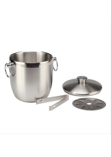 Tongs ile Paslanmaz Çelik Buz Kovası Litre Çift Duvarlı Maşa ve Kapak Buz Kabı (3l) (Yurt Dışından) modelleri