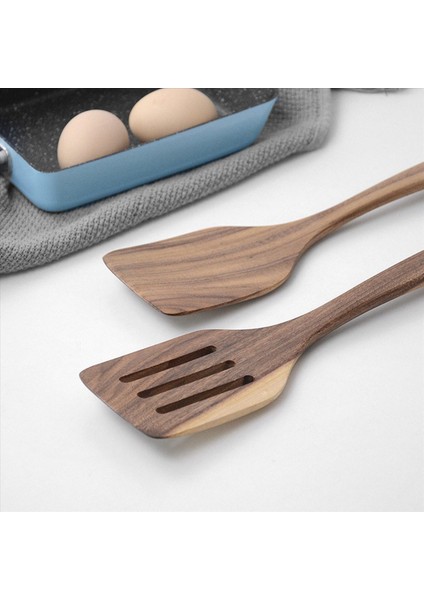 2x Musowood Tik Masif Ahşap Spatula Özel Pişirme Spatula Yapışmaz Tava Kızartma Spatula Süvari Spatula Mutfak Spatula (Yurt Dışından)