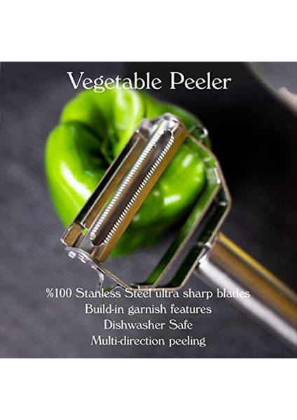 Paslanmaz Çelik Çift Bıçak Sebze Soyucu - Ticari Sınıf Julienne Kesici Dilimleyici Parçalayıcı Kazıyıcı Meyve Patates (Yurt Dışından) indirimleri