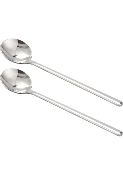 2 Adet/set Kahve Kepçe 304 Uzun Saplı Tatlı Çay Kaşığı ile Paslanmaz Çelik Kahve Kaşığı Gümüş S (Yurt Dışından)