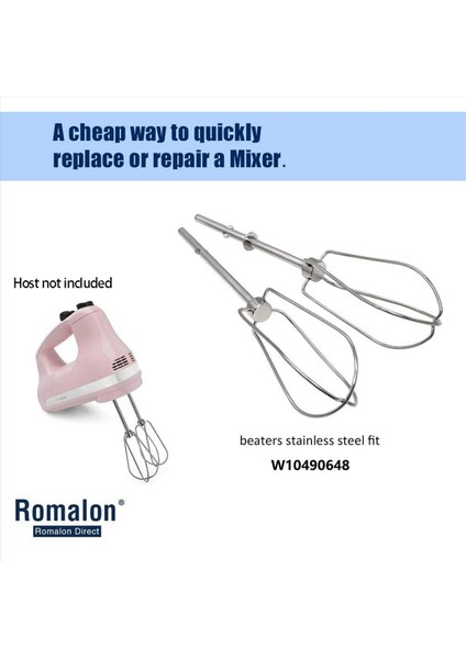 W10490648 El Mikser Mutfaktaid Mikser Yardımı Için Turbo Çırpıcılar Yerine Çorbalar Smoothies Shakes Yumurta Beyazları 4 Pcs Karıştırma (Yurt Dışından) fırsatları