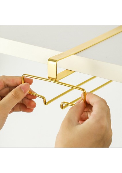 Şarap Camı Rafı Dolap Metal Şarap Tutucu Altında Stemware Raf Asma Şarap Camı Çıkar Raf Organizatör-B (Yurt Dışından) modelleri