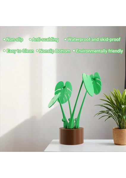 Monstera Plant - Coaster Seti - 3D Baskı - Mıknatısla Bağlı Yapraklar Monstera Plant A (Yurt Dışından) fırsatları