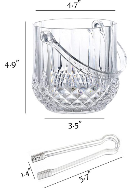 Buz Kovası Plastik Buz Kovası ile Saplı Akrilik Şeffaf Bira Şarap Buz Kovası Ev Için -Blue (Yurt Dışından) fiyatları