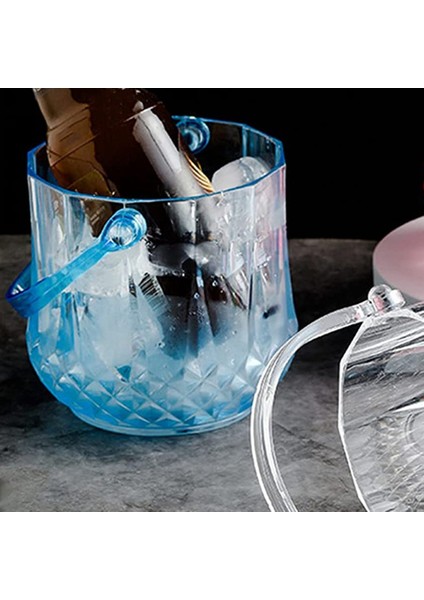 Buz Kovası Plastik Buz Kovası ile Saplı Akrilik Şeffaf Bira Şarap Buz Kovası Ev Için -Blue (Yurt Dışından) indirimleri