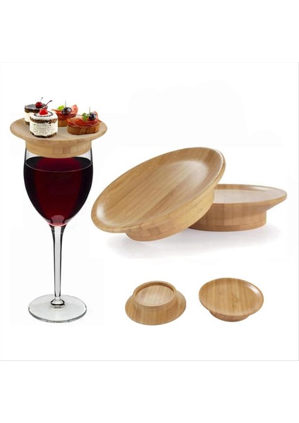 2pcs Şarap Cam Topper 4 Inç Şarap Bardağı Charcuterie Topper Bambu Şarap Cam Topper Bardak Altlık (Yurt Dışından) fiyatları