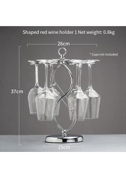 Scrollwork Tasarımı ile Demir Tezgahlı Şarap Cam Tutucu Bağımsız Masa Üstü Stemware Depolama Rafı 6 Kancalı (Yurt Dışından) fiyatları