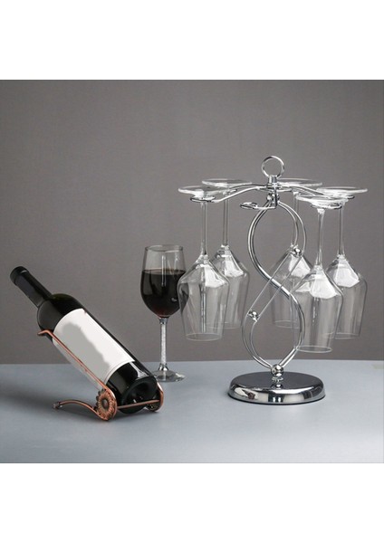 Scrollwork Tasarımı ile Demir Tezgahlı Şarap Cam Tutucu Bağımsız Masa Üstü Stemware Depolama Rafı 6 Kancalı (Yurt Dışından) indirimleri