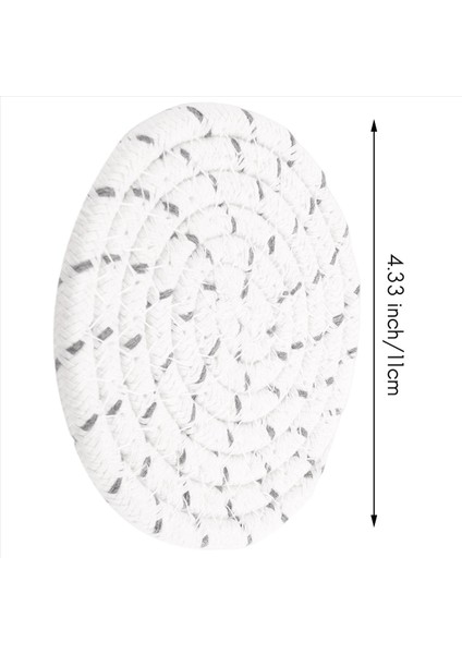 8 Adet Tutucu ile Bardak Altlıkları Içecekler Için 4 Renk Emici Bardak Altlıkları Ev Dekorasyonu Için Pamuk Dokuma Coaster Set (Yurt Dışından)