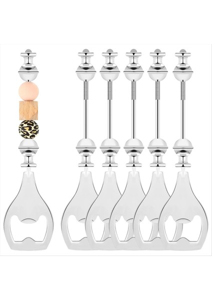 6 Adet Boncuklu Bira Açıcı Yeniden Kullanılabilir Şişe Açıcı Dekoratif Boncuklu Şişe Açıcı Barmenler Için Diy Boncuk Şişe Açıcı (Yurt Dışından)