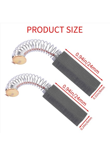 Karbon Fırça Kömürü (6 Çift) 6 x 8 x 24 mm Elektrik Motoru (Yurt Dışından) modelleri