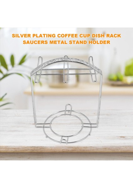 Gümüş Kaplama Kahve Fincan Hob Bardak Bulaşık Raf Çoğu 6 Bardak ve Tabak Metal Standı Tutucusu Asabilir (Yurt Dışından) indirimleri