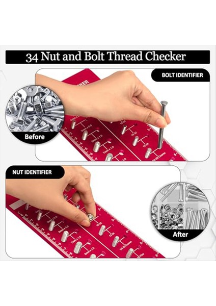 34 Somun ve Cıvata Iplik Denetleyicisi Iplik Denetleyicisi Standardı ve Metrik Plaka Duvar Montaj Vidalı Boyutlar ve Iplik Özellikleri (Yurt Dışından) indirimleri