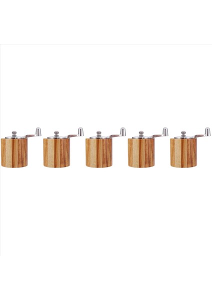 5x Biber Değirmeni Klasik Saplı ve Ayarlanabilir Seramik Rotorlu El Krank Odun Biber Öğütücü (Yurt Dışından)