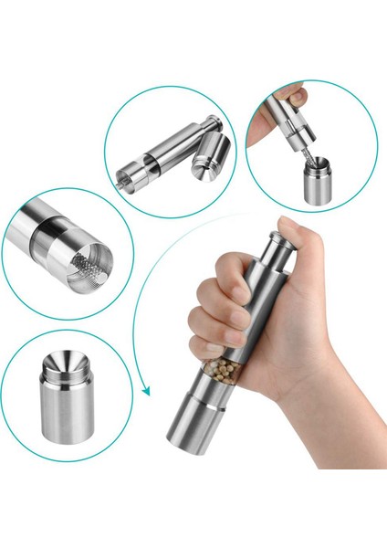 Tuz ve Karabiber Değirmeni Seti Paslanmaz Çelik Tuz ve Karabiber Öğütücü Dayanıklı Bir El Operasyonu Tuz ve Karabiber Değirmeni 4 Paket (Yurt Dışından) modelleri
