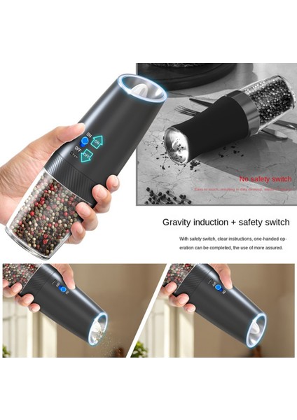 Şarj Edilebilir Elektrikli Tuz ve Karabiber Ayarlanabilir Kaba Doldurulabilir Değirmen Pille Çalışan Mutfak Aletine Sahip (Yurt Dışından) modelleri