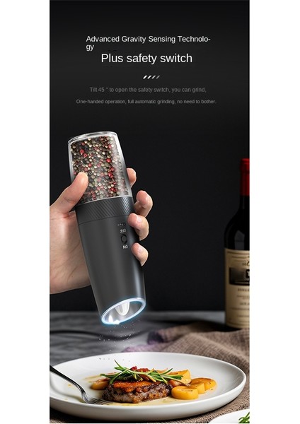 Şarj Edilebilir Elektrikli Tuz ve Karabiber Ayarlanabilir Kaba Doldurulabilir Değirmen Pille Çalışan Mutfak Aletine Sahip (Yurt Dışından) fırsatları