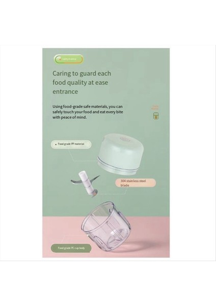 250ML Mini USB Elektrikli Et Kıyıcı Sarımsak Kıyıcı Şarj Edilebilir Kırıcı Gıda Işçisi Yeşil (Yurt Dışından)