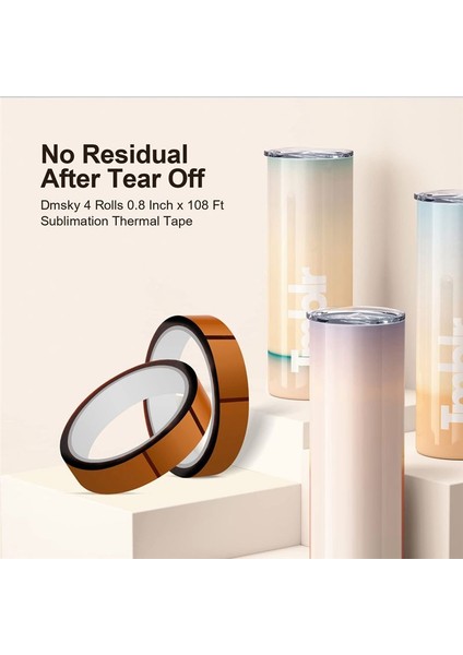 4 Rulo Isı Pres Için Isı Bandı 20MM x 33M (108FT) Yüksek Sıcaklıklı Bant Süblimasyon Için Isı Transfer Bandı (Yurt Dışından) indirimleri