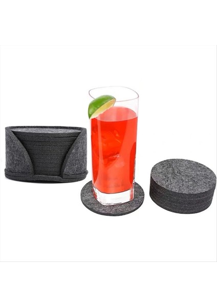 50PCS Yuvarlak Keçe Pisti Yemek Masası Koruyucusu Ped Isıya Dayanıklı Bardak Mat Kahve Çayı Sıcak Içecek Kupa Placemat Koyu Gri (Yurt Dışından) fırsatları