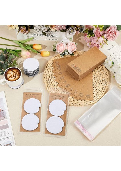 Süblimasyon Arabası Coaster Boş Set 200PCS 2 76 Inç Boş Süblimasyon Coaster 100 Yapıştırıcı Torba ve Ekran Kartı Kahverengi (Yurt Dışından) indirimleri