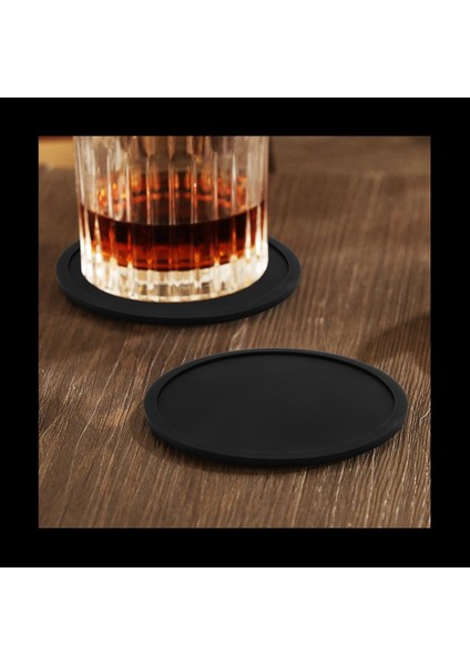 Silikon Siyah Içecek Baraç Seti 48 Slip Olmayan Yuvarlak Yumuşak Şık ve Dayanıklı Kolay Siyah Siyah (Yurt Dışından) indirimleri