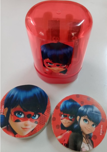 Ladybug LB-8679 Yuvarlak 2 Li Silgi+ Çift Gözlü Kalemtraş Seti